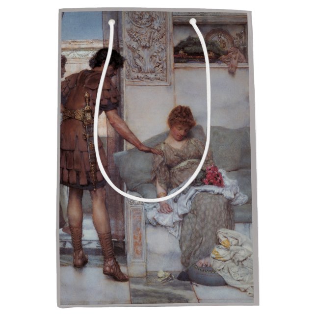 Silent Greeting (by Lawrence Alma-Tadema) Medium Gift Bag (Front)