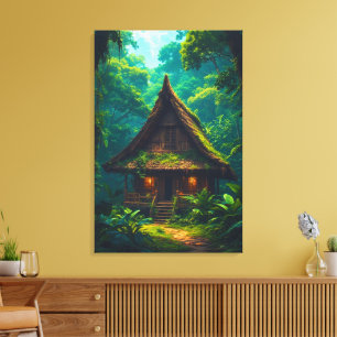Silent House in the Tropical Forest Canvas Print