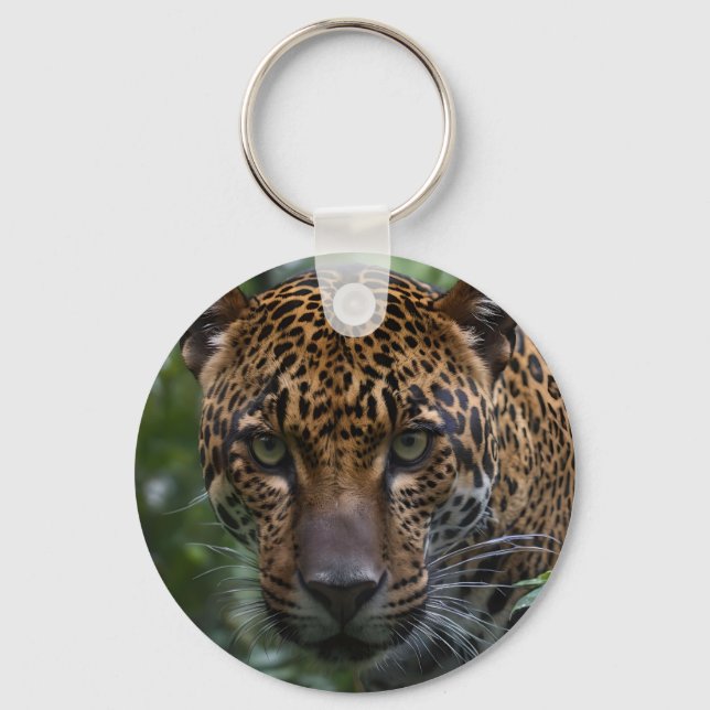 "Silent Hunter: The Jaguar Stalks the Forest" Key Ring (Front)