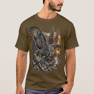 Silent Hunter – Vintage Great Grey Owl Wilderness T-Shirt