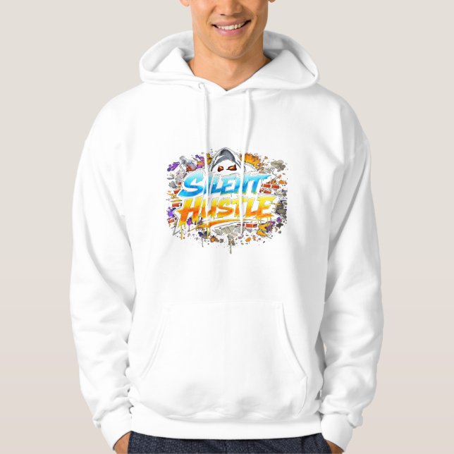Silent Hustle Graffiti Street Art Design Hoodie (Front)