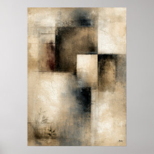 Silent Intervals Wabi-Sabi Architectural Abstrac Poster