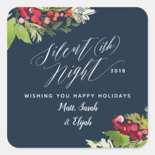 Silent (ish) night Christmas holiday Square Sticker