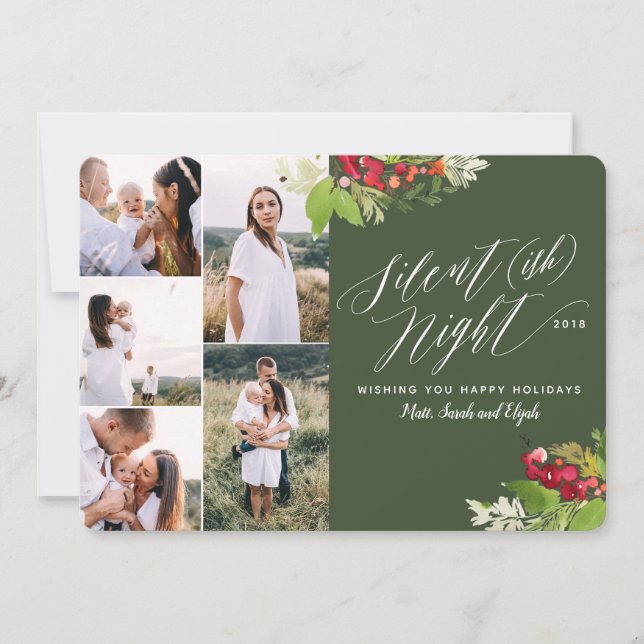 Silent (ish) night multi photo holiday card. (Front)