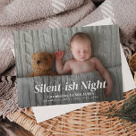 Silent-ish NightModern Full Photo Multi-photo back Holiday Card<br><div class="desc">Modern and stylish holiday birth announcement featuring full photo and 2 photo collage on the back.</div>