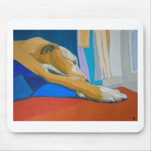 'Silent Longing' - Yellow lurcher Mouse Pad