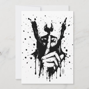 Silent Mask — Ink‑Splatter Liminal Figure Holiday Card
