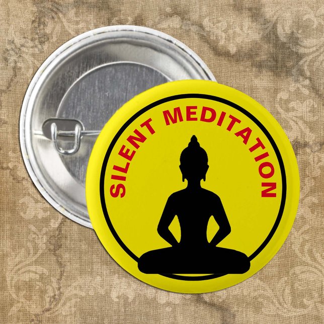 SILENT Meditation / Vipassana Retreat (Buddha) 3 Cm Round Badge (Creator Uploaded)