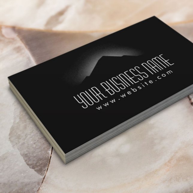 Silent Mountain Peaks Black Business Card (Creator Uploaded)