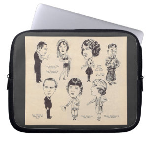Silent Movie Actor Caricatures Laptop Sleeve
