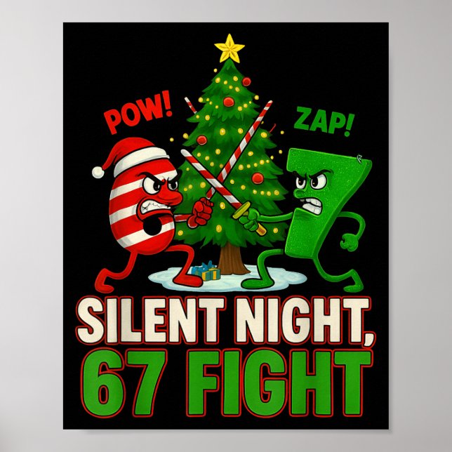 Silent Night 67 Fight Funny Christmas  Poster (Front)