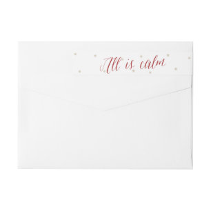 Silent Night All is Calm Christmas Wrap Around Label