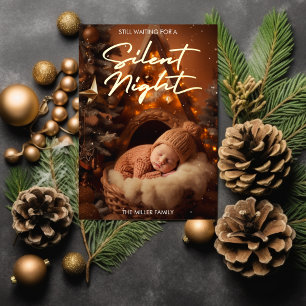 Silent Night Baby First Christmas Modern Script