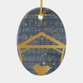 Silent Night Baby Jesus Christmas Personalised Ceramic Tree Decoration