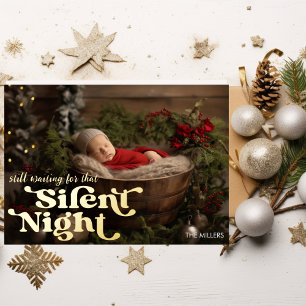Silent Night Baby's First Christmas Minimal Retro
