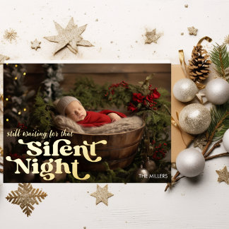 Silent Night Baby's First Christmas Minimal Retro
