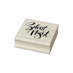 Silent Night Brush Calligraphy Rubber Stamp