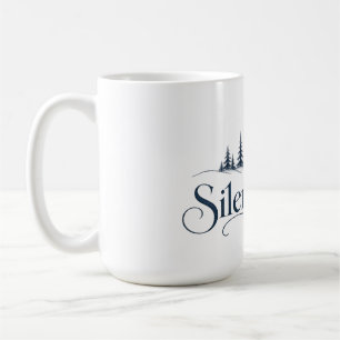 Silent Night Christmas Moon and Fir Trees Mug