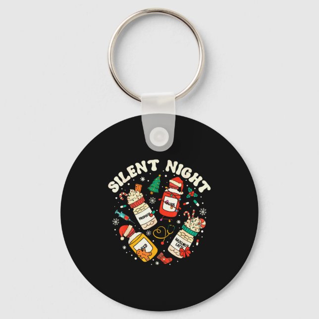 Silent Night Christmas Nurse Medical Profol Doctor Key Ring (Front)