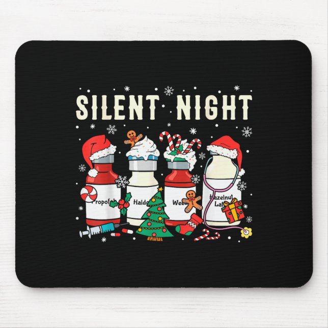 Silent Night Christmas Nurse Medical Profol Doctor Mouse Pad (Front)