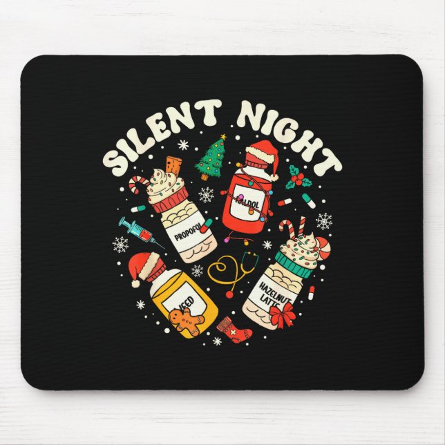 Silent Night Christmas Nurse Medical Profol Doctor Mouse Pad (Front)