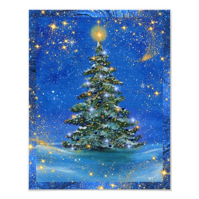 Silent night Christmas tree by Renee Lavoie Photo Print (Front)
