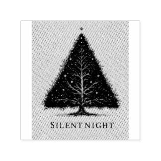 "Silent Night" Christmas Tree Illustration  Self-inking Stamp