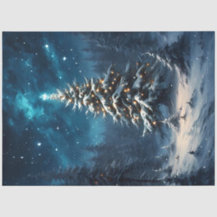 Silent Night Christmas Tree Under the Stars Tissue Paper