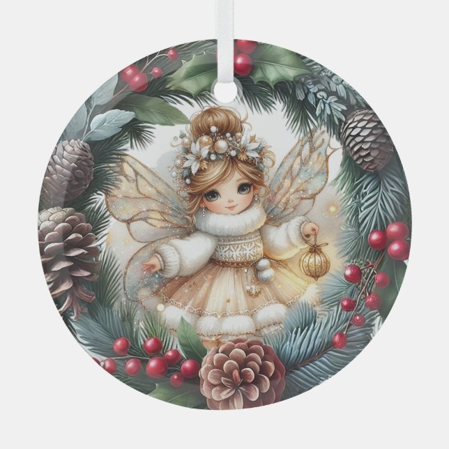 Silent Night, Enchanted Flight Glass Tree Decoration (Front)