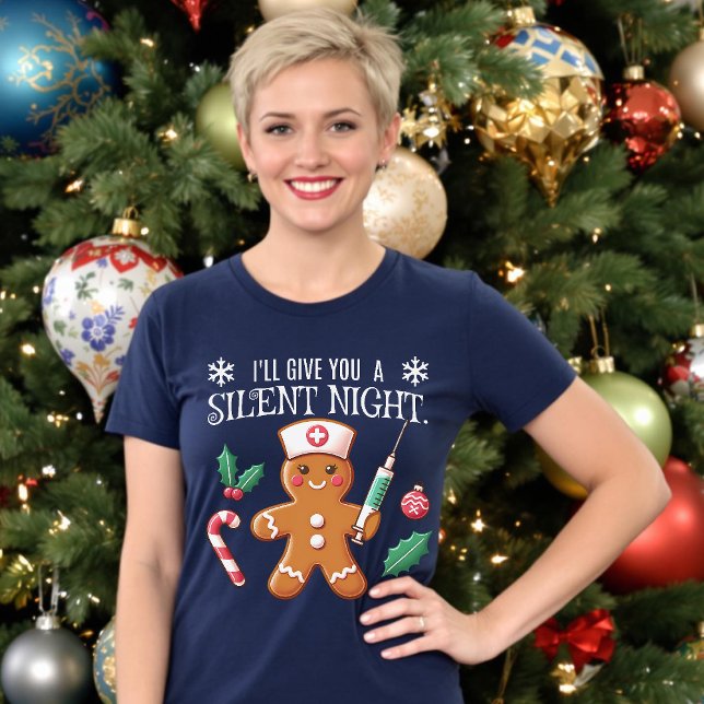 Silent Night Funny Christmas CRNA Gingerbread T-Shirt (Silent Night Funny Christmas CRNA Gingerbread T-Shirt.)