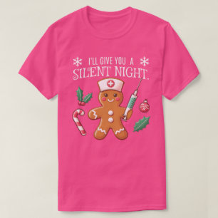 Silent Night Funny Christmas Nurse Anaesthetist T-Shirt
