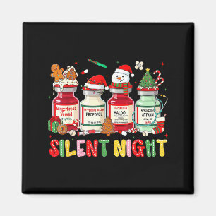Silent Night Funny Nurse Christmas Design Magnet