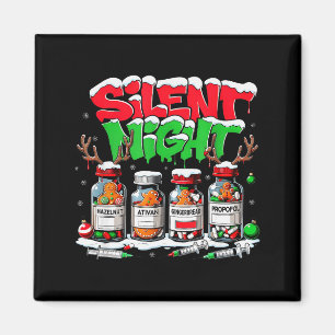 Silent Night Funny Rn Er Nurse Christmas Medical S Magnet