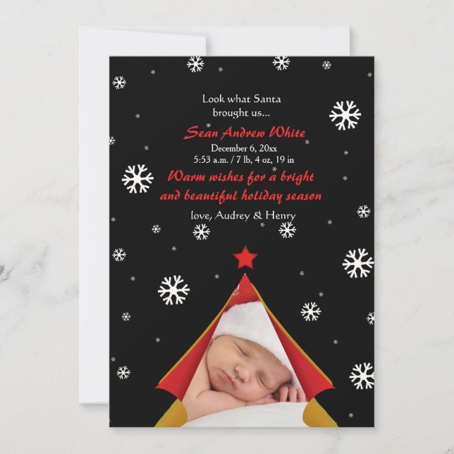 Silent Night Holiday Photo Card (Front)