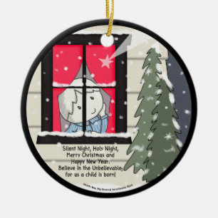 Silent Night, Holy Night Ceramic Tree Decoration