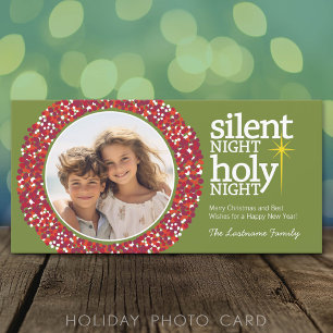 Silent Night, Holy Night Christian Christmas Holiday Card