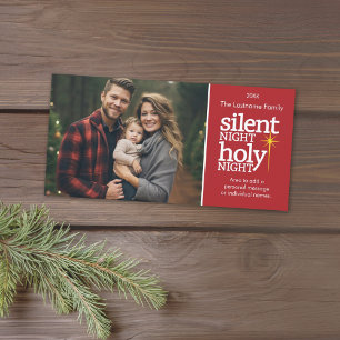 Silent Night, Holy Night Christian Photo Holiday Card