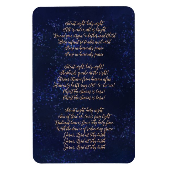 Silent Night, holy Night, christmas carol Magnet (Vertical)