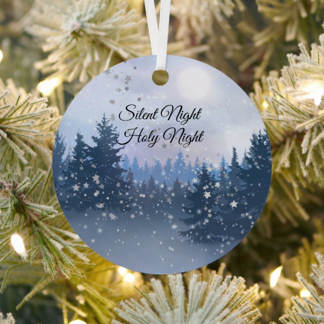 Silent Night Holy Night Magic Winter Illustration Metal Tree Decoration (Insitu)