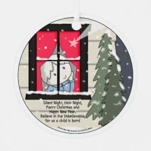 Silent Night, Holy Night Metal Tree Decoration