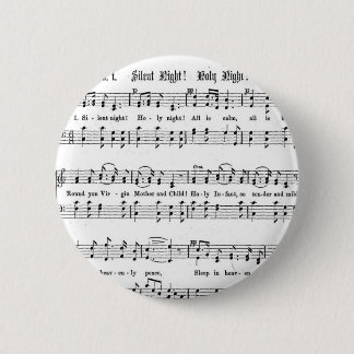 SILENT NIGHT HOLY NIGHT SHEET MUSIC CHRISTMAS SONG 6 CM ROUND BADGE