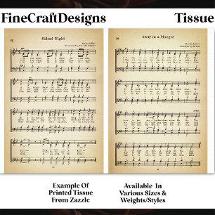 Silent Night & Manager Sheet Music DU9F Decoupage