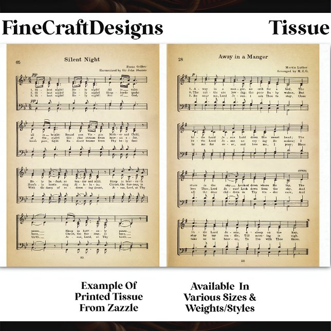 Silent Night & Manager Sheet Music DU9F Decoupage (Creator Uploaded)