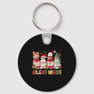 Silent Night Medical Christmas Humor For Nurses Ic Key Ring