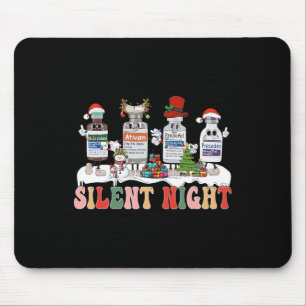Silent Night Merry Christmas Nurse Pills Pharmacis Mouse Pad