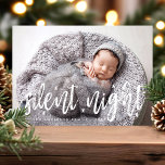 Silent Night Modern Christmas Baby Photo Holiday Card<br><div class="desc">Silent Night Modern Christmas Baby Photo Holiday Card. Personalise this custom design with your own photo,  text,  and colours.</div>