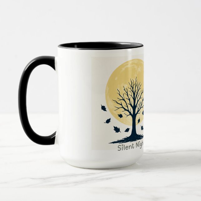 Silent Night Moon Tree Pillow Mug (Left)