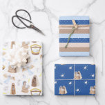 Silent Night Nativity Christmas Wrapping Paper Sheet<br><div class="desc">For thousands of years,  the Christmas Nativity scene has been a symbol of peace,  hope,  and goodwill. The Silent Night Nativity Christmas Lumbar Pillow has a beautiful design and is a great gift for Christian families.</div>