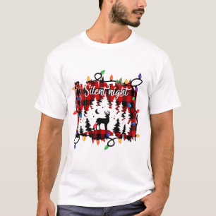 Silent Night Reindeer Under The Moon T-Shirt