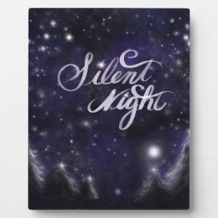 Silent Night - romantic Holiday snow scene Plaque